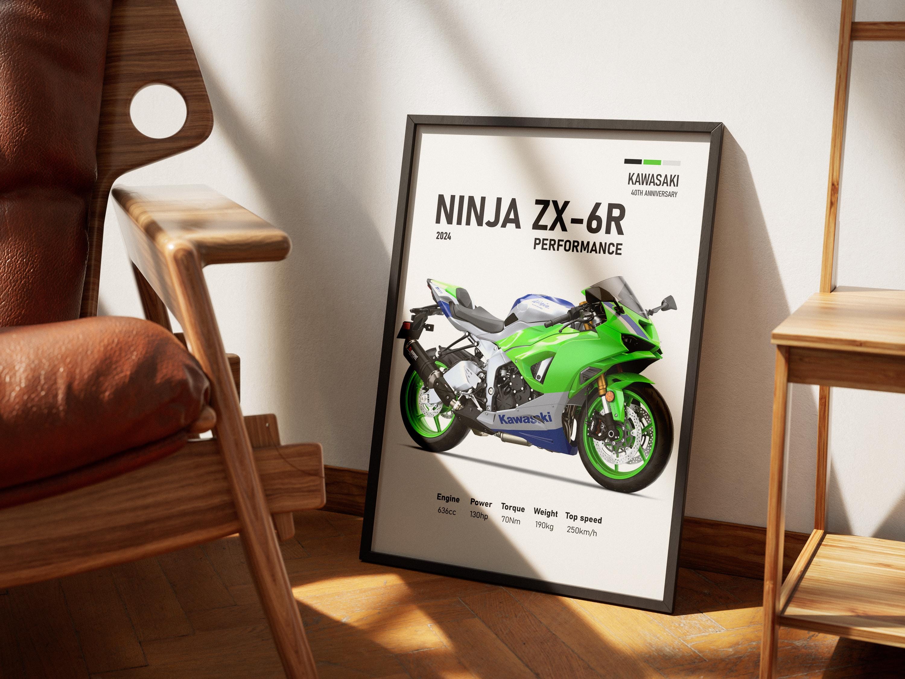 Man　ポスター 2024 Kawasaki Ninja ZX-6R 40th Anniversary Poster | Digital