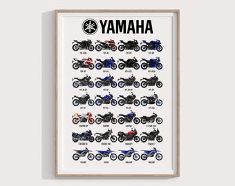 Yamaha Motorcycle Poster Set | Digital Print Gift for Sportbike & Moto Fans | Printable Wall Art Bundle for Garage | Office Man Cave Decor