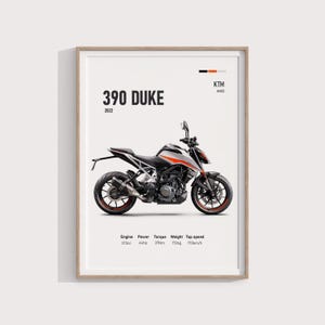 2022 KTM 390 Duke Poster | Bold Street Fighter Design | KTM Motorcycle Wall Art | KTM 390 Duke Print for Riders and Enthusiasts