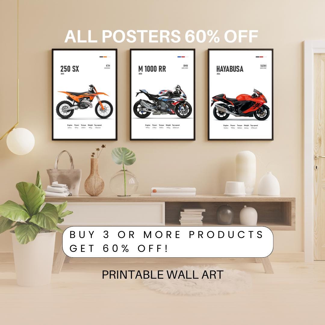 Honda CRF 250R Poster | Digital Print Gift for Motocross Riders