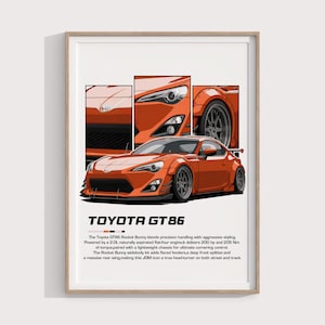 Toyota GT86 Poster | Modern JDM Sports Coupe Print | Automotive Wall Art & Garage Decor for Car Enthusiasts