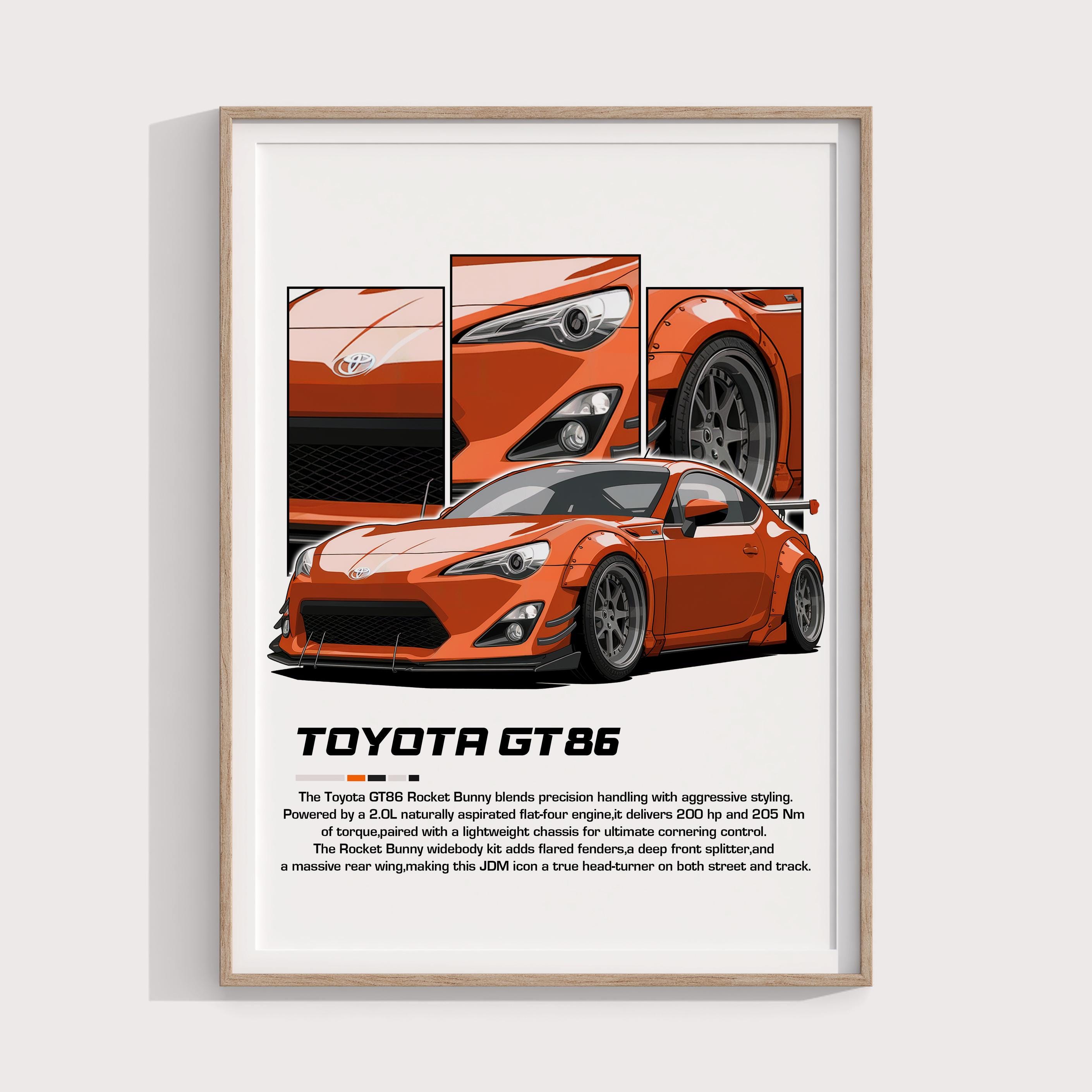 ⚡非売品/新品未開封⚡86 ポスター Toyota GT86 Poster | Modern JDM Sports Coupe Print | Automotive