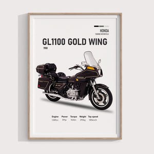 1980 Honda GL1100 Gold Wing Interstate Digital Print - Perfect Garage Gift & Motorcycle Decor for Enthusiasts
