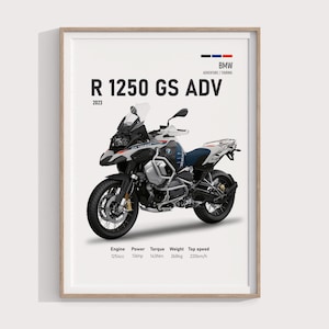 BMW R 1250 GS Adventure 2023 Printable Bike Poster | Dual-Sport Digital Print | Perfect Garage Gift for Adventure Riders & Collectors