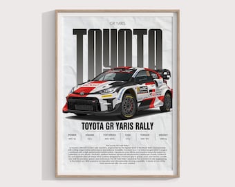 Toyota GR Yaris Rally1 Poster, WRC Hybrid Motorsport Art (Digital Download)