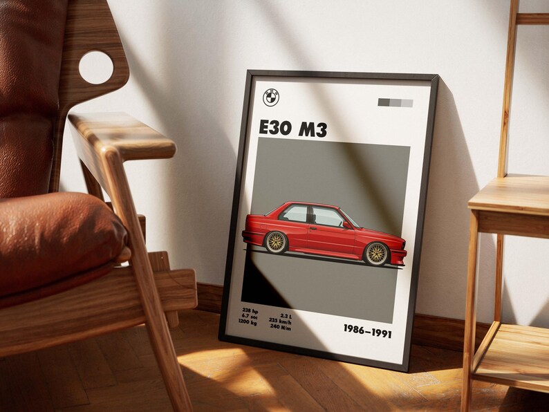 BMW E30 M3 Poster | Digital Download | DTM Legend Wall Art | Classic ...