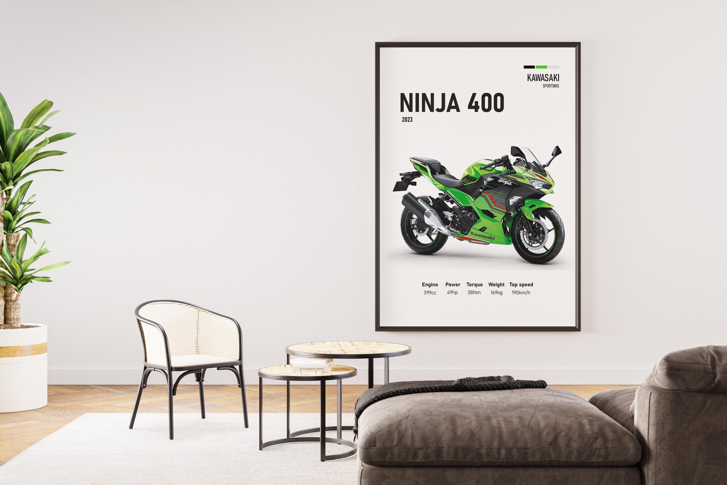 2023 Kawasaki Ninja 400 Poster | Sportbike Wall Art | Perfect Gift