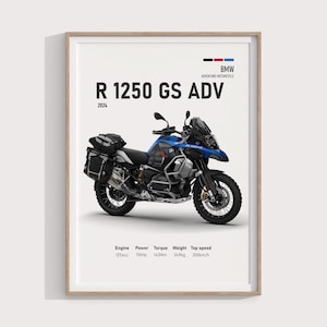 BMW R 1250 GS Adventure Poster | BMW Digital Download | Adventure Motorcycle Wall Art | Printable Garage Decor | R 1250 Poster Adv