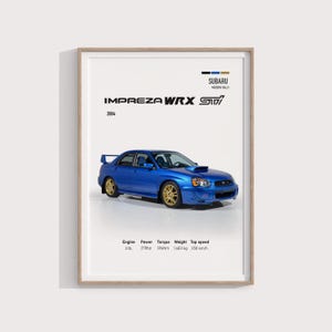 Subaru Impreza WRX STi 2004 Poster | JDM Rally Car Gift | Turbocharged AWD Legend Wall Art for Collectors & Enthusiasts
