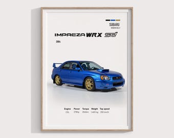 【非売品】SUBARU インプレッサWRX STI WRC2004 B1ポスター Subaru Impreza WRX Sti 2004 Poster | JDM Rally Car Gift