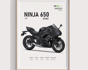 2025 Kawasaki Ninja 650 Sport Poster | Digital Print Gift for
