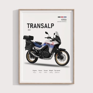 2025 Honda XL750 Transalp Poster | Honda Download Gift for Motorcycle Fans | Honda Bike Wall Art | Printable Garage Decor | XL 750 Poster