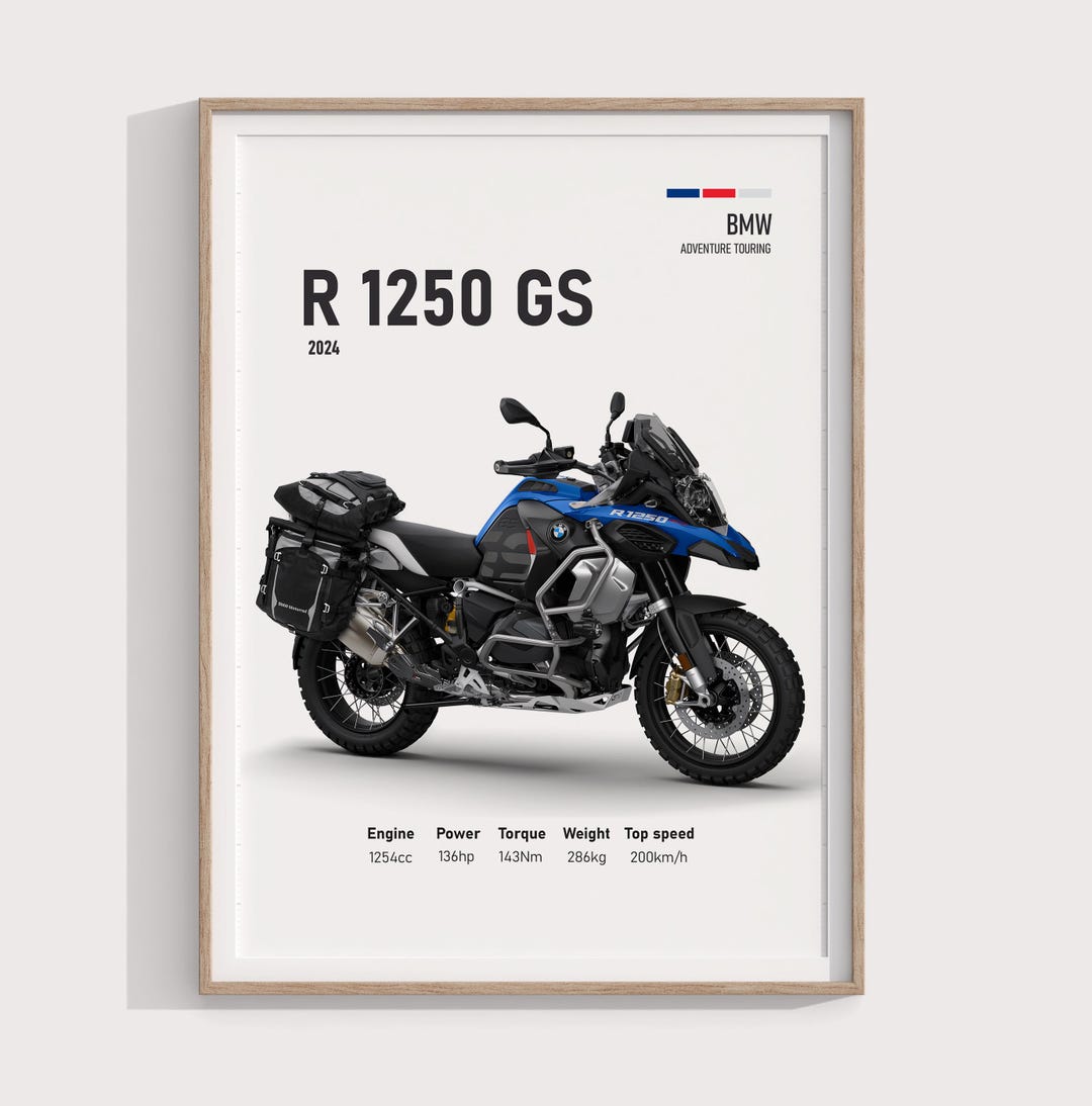 2024 BMW R 1250 GS Printable Bike Poster | Adventure Motorcycle Digital ...
