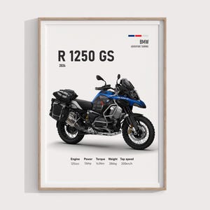2024 BMW R 1250 GS Printable Bike Poster | Adventure Motorcycle Digital Print | Garage Gift for Riders & Collectors