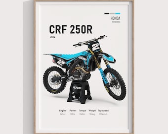 Honda CRF 250R Poster | Digital Print Gift for Motocross Riders