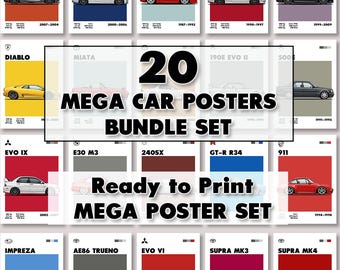 JDM Supercar Poster Set | Japanese Car Art, Garage Decor (Digital Download)