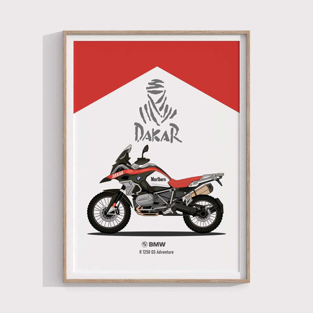 BMW R1250GS Dakar Poster A4 | Digital Print Gift for Adventure Riders ...