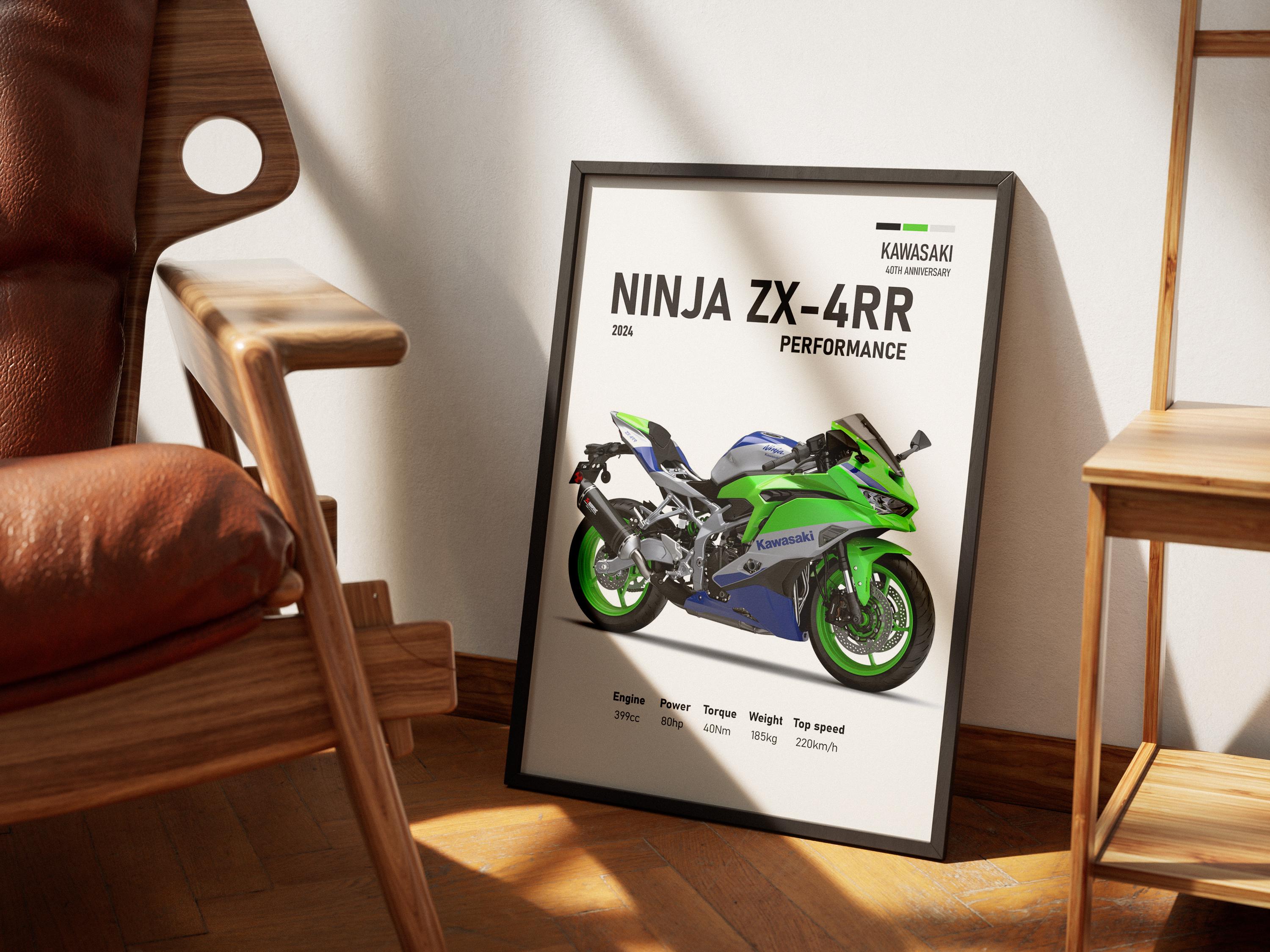 非売品ポスター Kawasaki Ninja Zx-4rr Motorcycle Metal Poster - Sign - Size