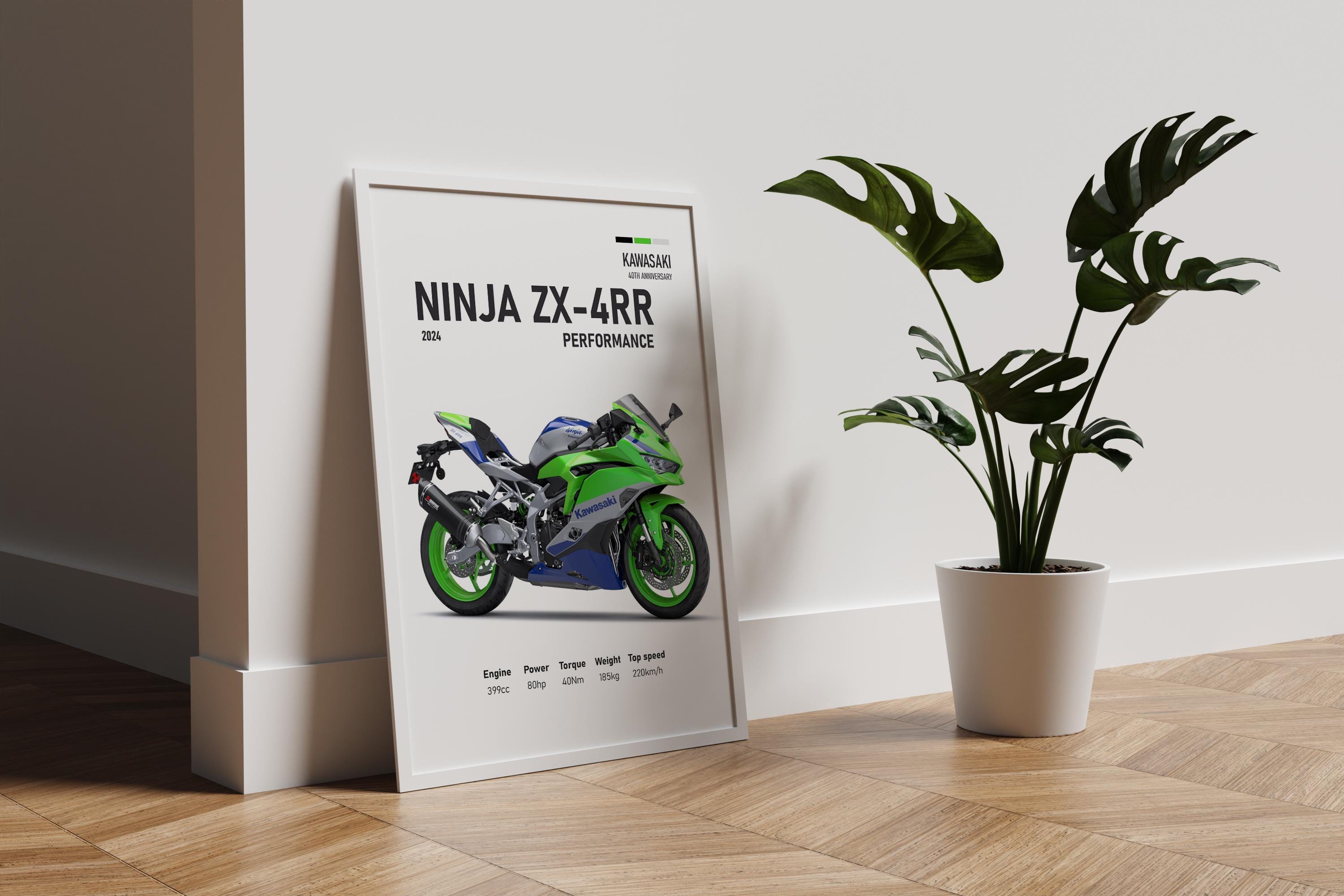 非売品ポスター Kawasaki Ninja ZX-4RR | 24x36 inch POSTER | vintage classic