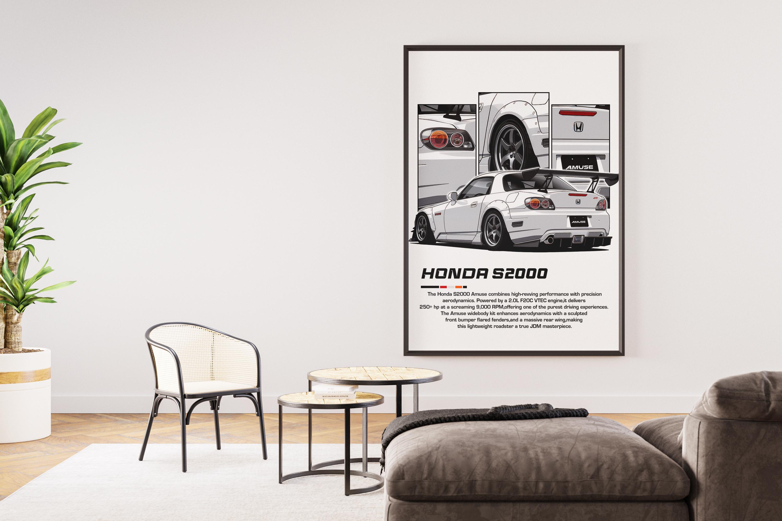 S2000 Poster Honda S2000 Poster | JDM Roadster Print for Car Enthusiasts | Classic ...