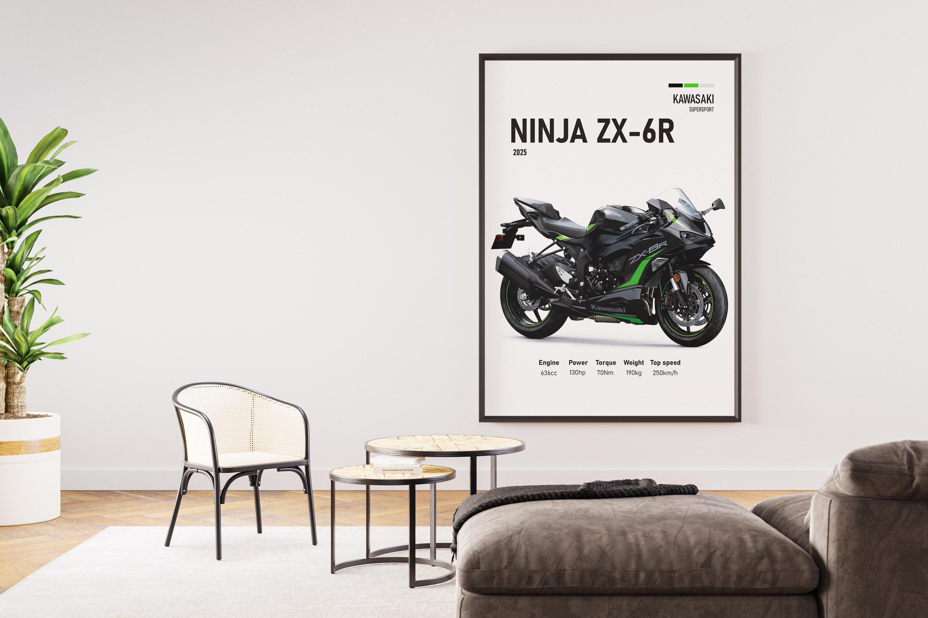 2025 Kawasaki Ninja ZX-6R Poster | Digital Print Gift for