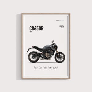 Honda CB 650 R 2023 Poster - Motorcycle Wall Art, Line Art for Bikers, Digital Motorsports Print, Motorbike Decor, Perfect for Enthusiasts