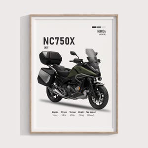 Honda NC750X 2025 Poster | Digital Download Gift | Honda Poster | Honda NC750X Bike Wall Art | Printable Garage Decor | Honda Poster NC750X