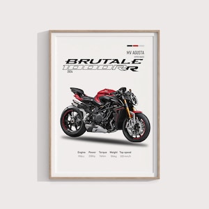 MV Agusta Brutale 1000 RR 2024 Poster | High-Quality Motorcycle Artwork | Stunning Superbike Wall Decor for Enthusiasts