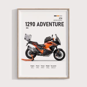 KTM 1290 Super Adventure S Motorcycle Poster | Art Print | Awesome Gift for Motorcyclists | Adventure Bike Wall Art | KTM 1290 ADV Poster