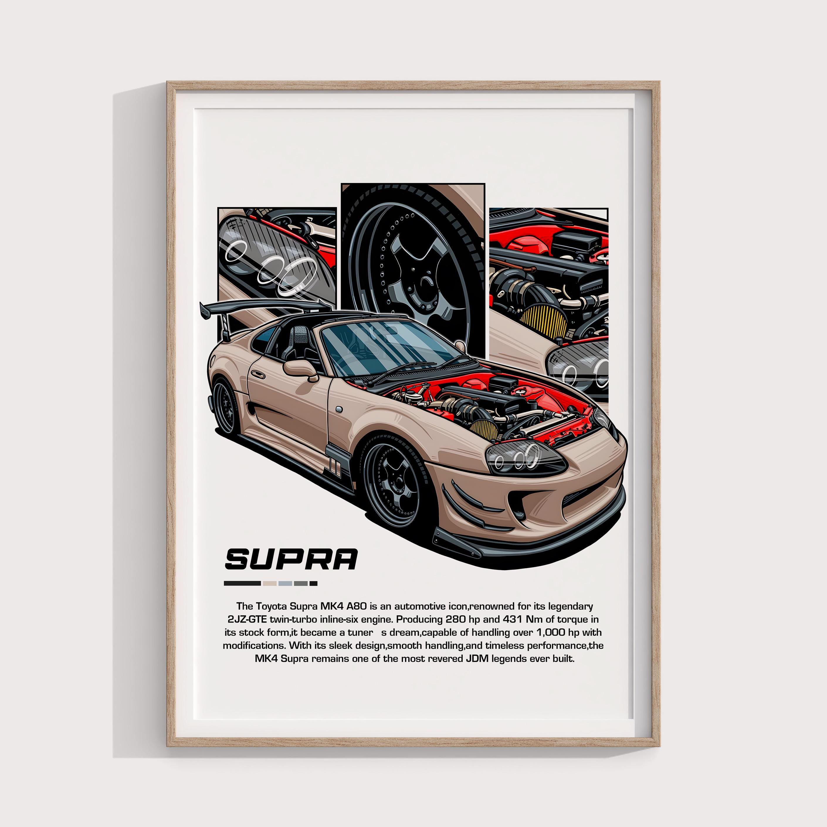 トヨタ・スープラ アートポスター A2版 Toyota supra poster - Etsy 日本