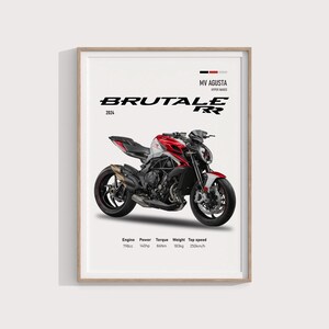 MV Agusta Brutale RR 2024 Poster | Stunning Superbike Artwork | High-Quality Wall Art for Bike Enthusiasts