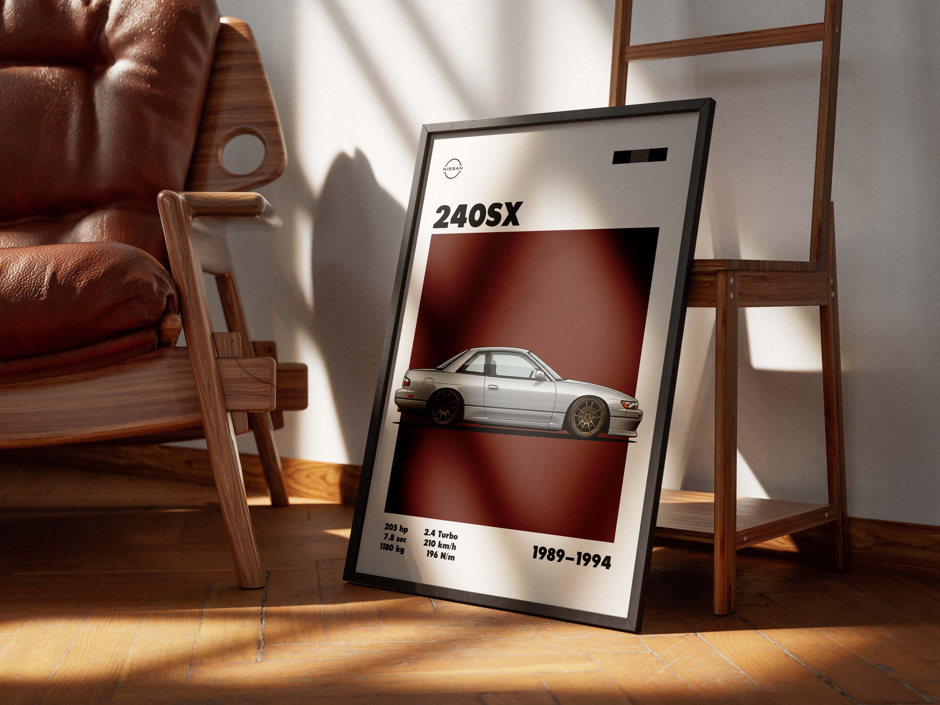 Nissan 240SX S13 Poster | Digital Download | JDM Drift Car Wall