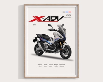 HONON X-ADV Scooter Druck: Adventure Bike Garage Art (Digitaler Download)