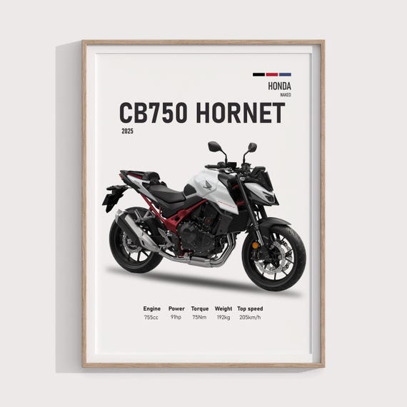 2025 Honda CB750 Hornet Poster | Honda Download Gift | Motorcycle