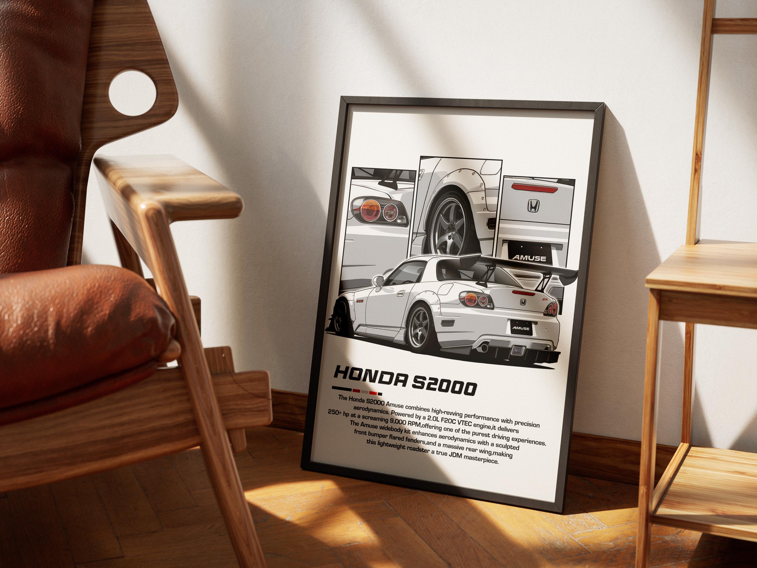 S2000 Poster Honda S2000 Poster | JDM Roadster Print for Car Enthusiasts | Classic ...