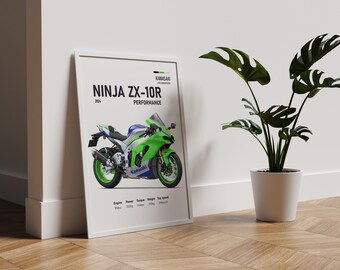 2024 Kawasaki Ninja ZX-10R 40th Anniversary Poster | Digital Print