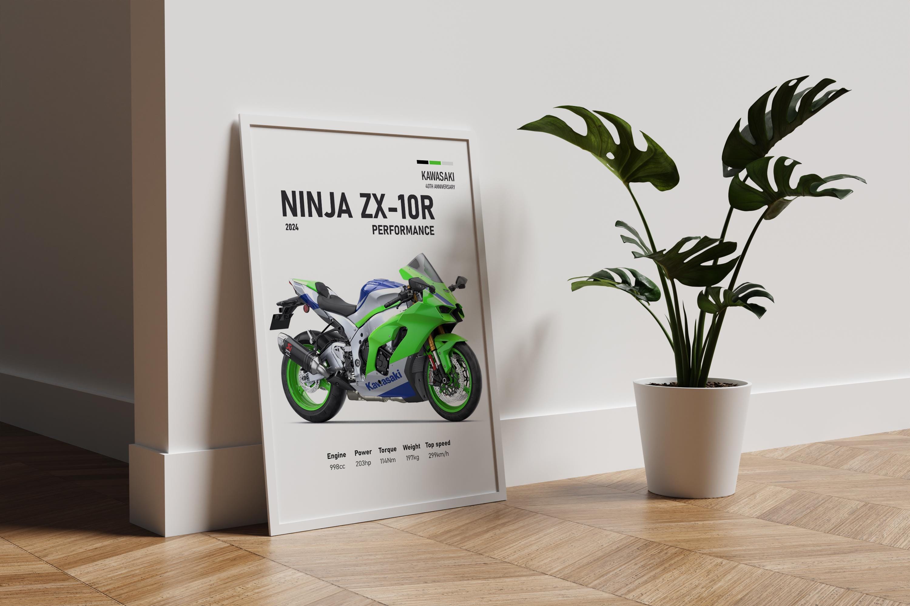 2024 Kawasaki Ninja ZX-10R 40th Anniversary Poster | Digital Print
