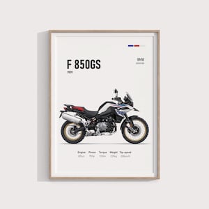 BMW 2020 F 850 GS Poster | Motorcycle Art | High-Quality Wall Decor | Adventure Bike | Gift Idea | Motorcycle Wall Art