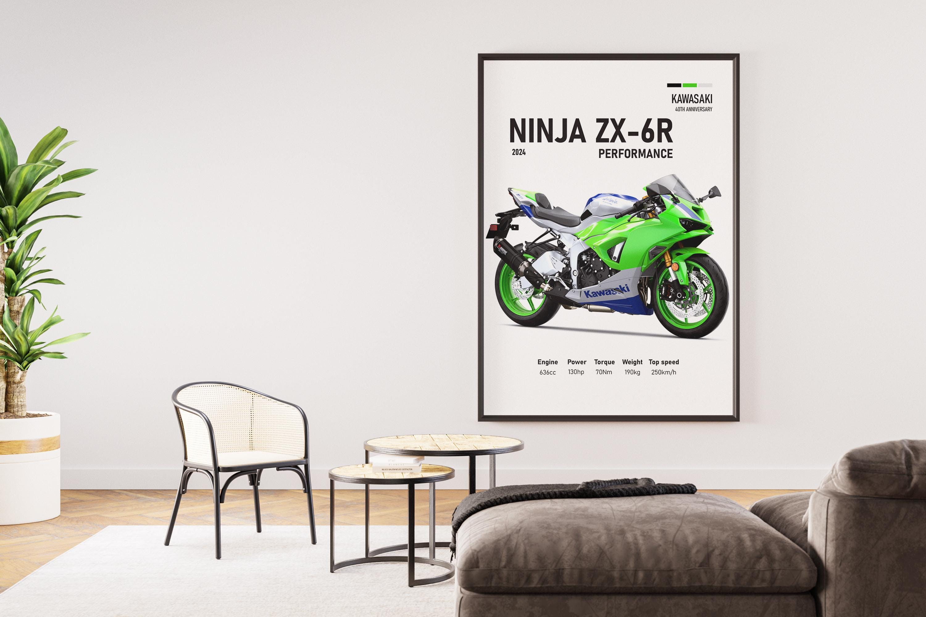 2024 Kawasaki Ninja ZX-6R 40th Anniversary Poster | Digital