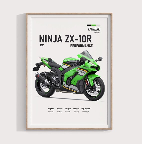 2025 Kawasaki Ninja ZX-10R Poster | Digital Print for