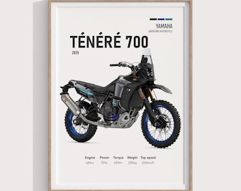 2025 YAMAHA Ténéré 700 Poster | Tenere Download Geschenk | Motorrad-Fans | Adventure Bike Wandkunst | Druckbare Garage Dekor | YAMAHA Tenere