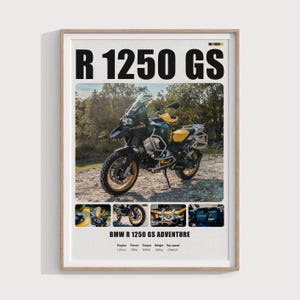 BMW R 1250 GS Adventure Poster | Digital Print Gift for ADV Riders & Tour Fans | Dual-Sport Motorcycle Wall Art for Garage Man Cave Decor