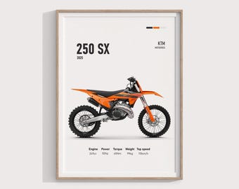 2025 KTM 250 SX Poster | Motocross Motorcycle Art | High-Quality Wall Decor | Premium Print | Gift for Dirt Bike Enthusiasts