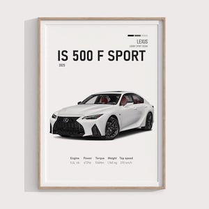2025 Lexus IS 500 F SPORT Performance Poster | Digital Print | Perfect Garage Gift for JDM Fans & Luxury Car Enthusiasts