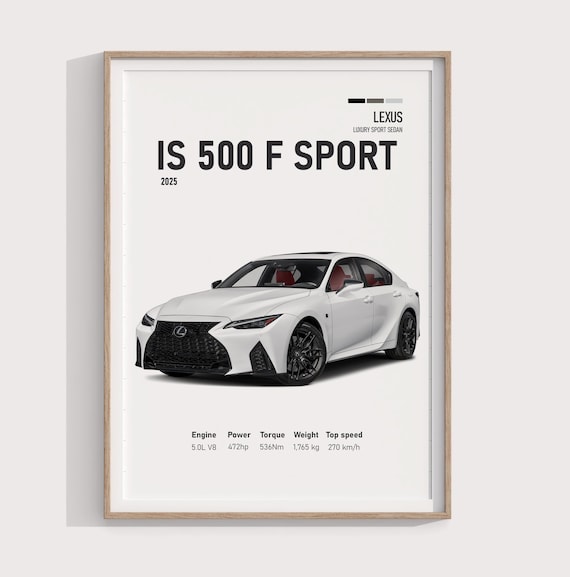 2025 Lexus IS 500 F SPORT Performance Poster | Digital Print