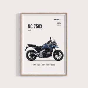 Honda NC750X 2024 Poster | Adventure Motorcycle Art | Ideal for Honda Enthusiasts & Bike Collectors | Honda NC750 Poster | Honda Adventure