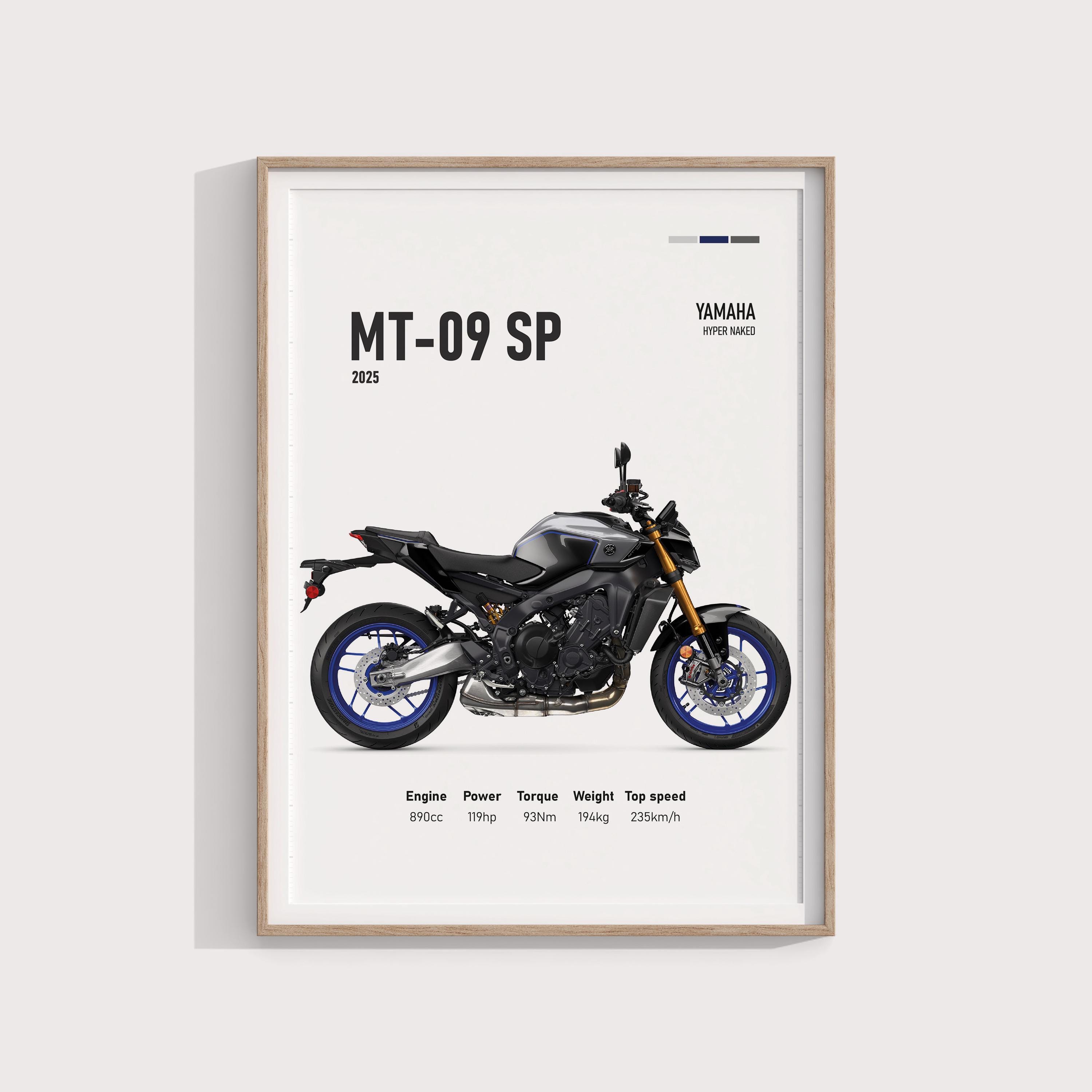 Yamaha MT-09 SP 2025 Poster - Digital Download, Hyper Motorcycle