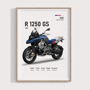 2024 BMW R 1250 GS Adventure Printable Bike Poster | Digital Motorcycle Art | Garage Gift for Adventure Riders & Collectors