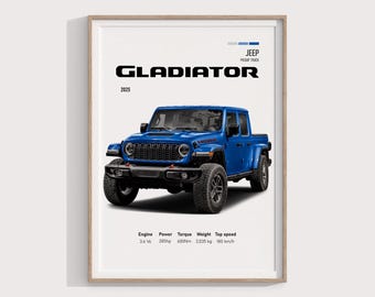 2025 Jeep Gladiator Poster | Rugged Pickup Truck Gift | Perfect Wall Art for Jeep Enthusiasts & Off-Road Fans