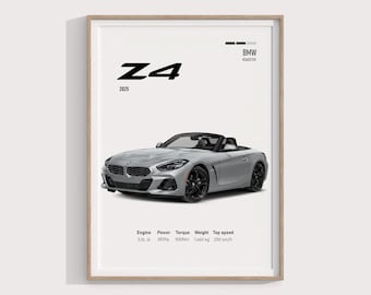 BMW Z4 (E85) Sketched Wall Art - Classic Automotive Art Print